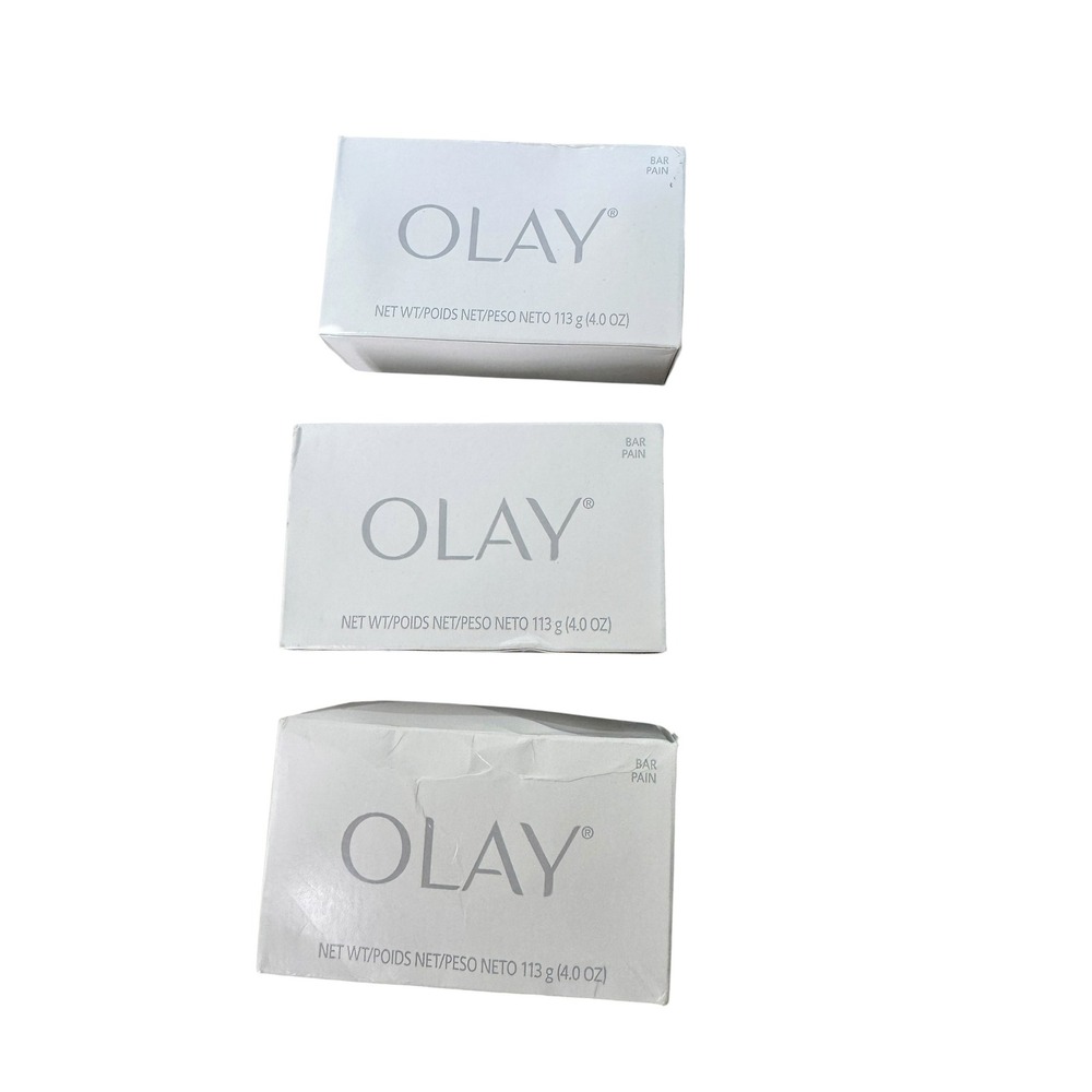 Olay Bar Soap Bundle 3 Pack 4.0 oz Each Cleansing Bars White Box 2041U1B1 - Picture 2 of 5